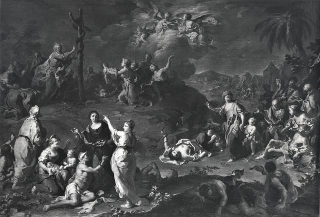 Anonimo — Rossi Giovan Battista - sec. XVIII - Mosè e il serpente di bronzo — insieme